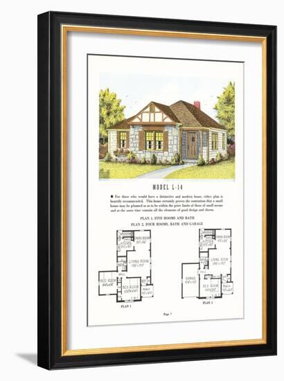 Model Home and Plan-null-Framed Art Print