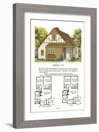 Model Home and Plan-null-Framed Art Print