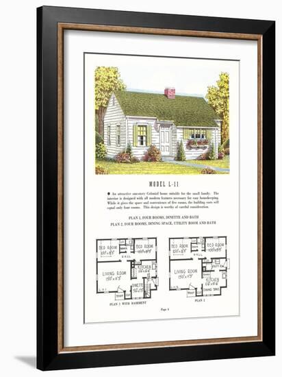 Model Home and Plan-null-Framed Art Print