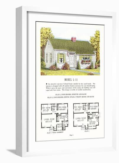 Model Home and Plan-null-Framed Art Print