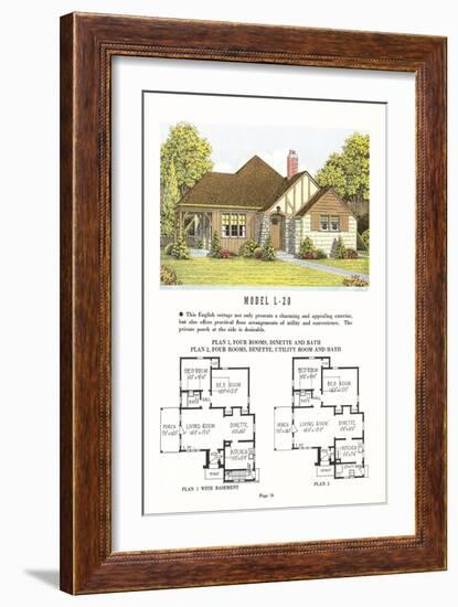 Model Home and Plan-null-Framed Art Print