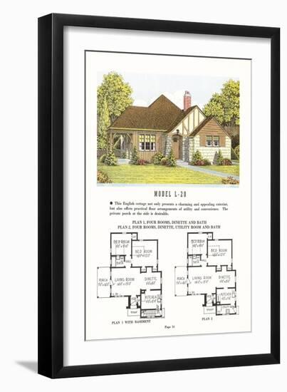 Model Home and Plan-null-Framed Art Print