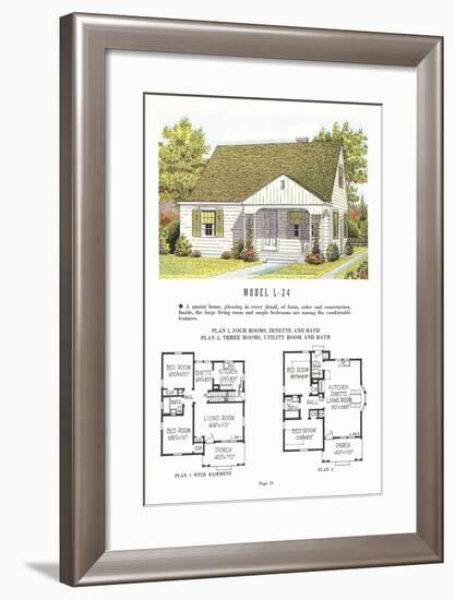 Model House and Floor Plan-null-Framed Art Print