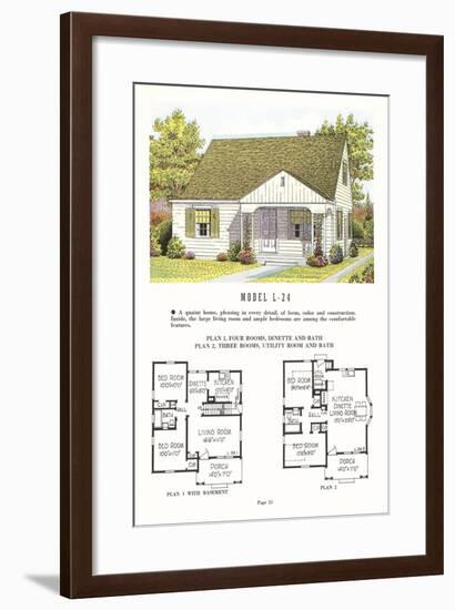 Model House and Floor Plan-null-Framed Art Print