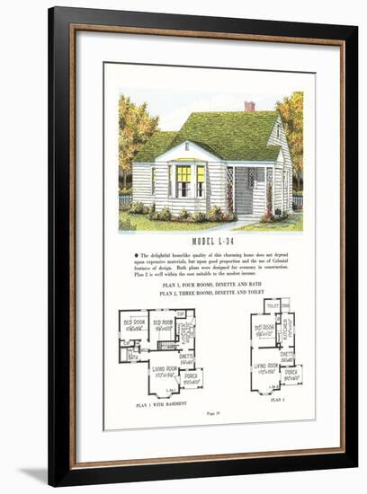 Model House and Floor Plan-null-Framed Art Print