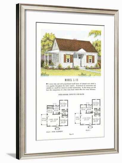 Model House and Floor Plan-null-Framed Art Print