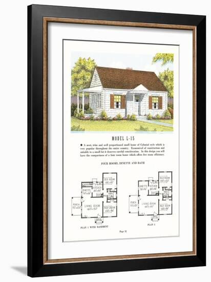 Model House and Floor Plan-null-Framed Art Print