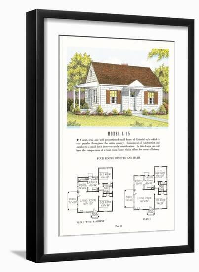 Model House and Floor Plan-null-Framed Art Print