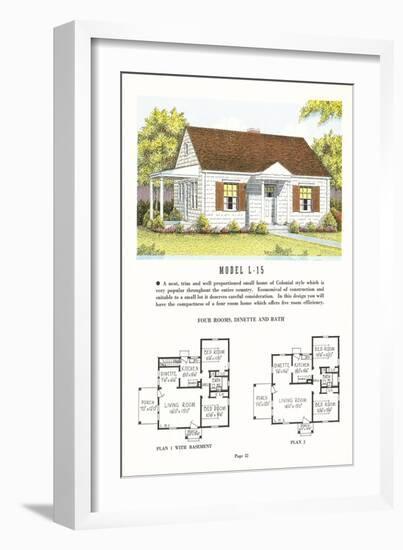 Model House and Floor Plan-null-Framed Art Print