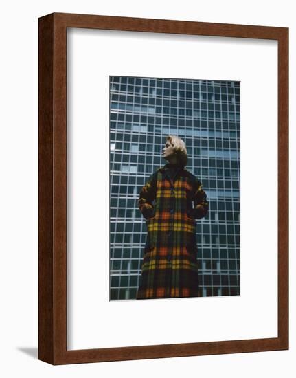 Model in a Long, Wool Coat with Plaid, New York, New York, 1954-Nina Leen-Framed Photographic Print