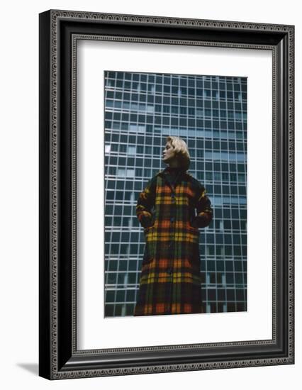 Model in a Long, Wool Coat with Plaid, New York, New York, 1954-Nina Leen-Framed Photographic Print