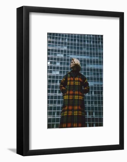 Model in a Long, Wool Coat with Plaid, New York, New York, 1954-Nina Leen-Framed Photographic Print