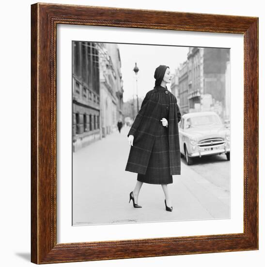 Model In Coat, France, 1950-The Chelsea Collection-Framed Giclee Print