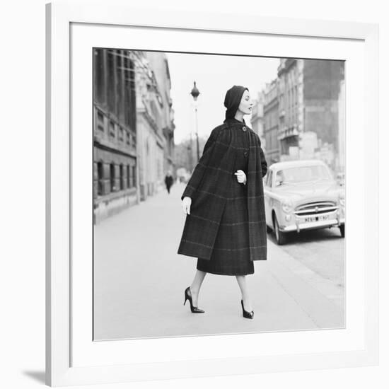 Model in Coat, France, 1950-The Chelsea Collection-Framed Art Print