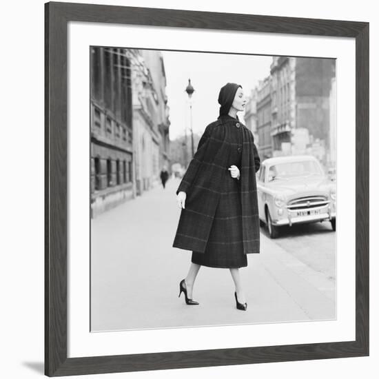 Model in Coat, France, 1950-The Chelsea Collection-Framed Art Print