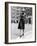 Model in Hat, Sweater and Skirt, Appearing to Balance on Curb, c.1938-Alfred Eisenstaedt-Framed Photographic Print