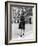 Model in Hat, Sweater and Skirt, Appearing to Balance on Curb, c.1938-Alfred Eisenstaedt-Framed Photographic Print