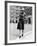 Model in Hat, Sweater and Skirt, Appearing to Balance on Curb, c.1938-Alfred Eisenstaedt-Framed Photographic Print