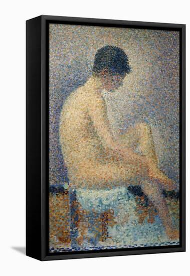 Model in Profile-Georges Seurat-Framed Premier Image Canvas