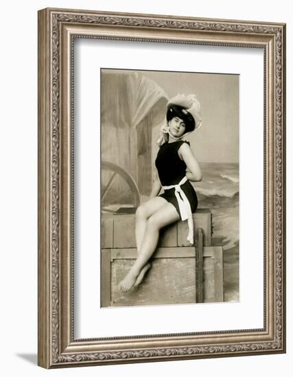 Model in swimsuit-French School-Framed Photographic Print