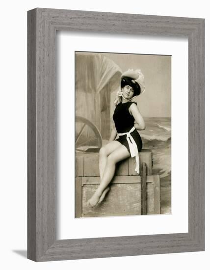 Model in swimsuit-French School-Framed Photographic Print