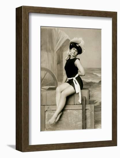 Model in swimsuit-French School-Framed Photographic Print