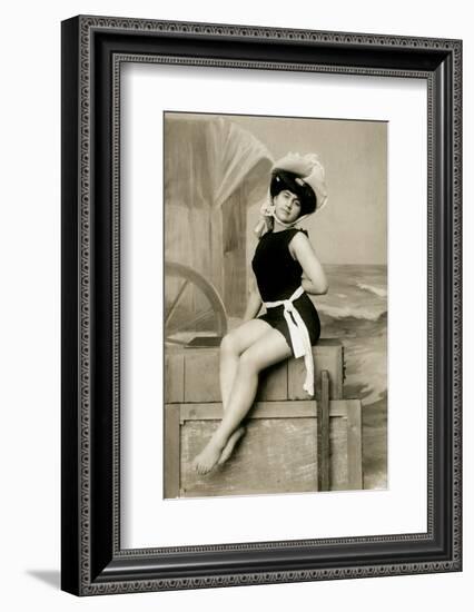 Model in swimsuit-French School-Framed Photographic Print