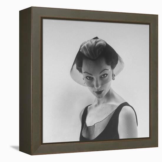 Model Ivy Nicholson Showing Off a Design by Hubert de Givenchy-Nat Farbman-Framed Premier Image Canvas