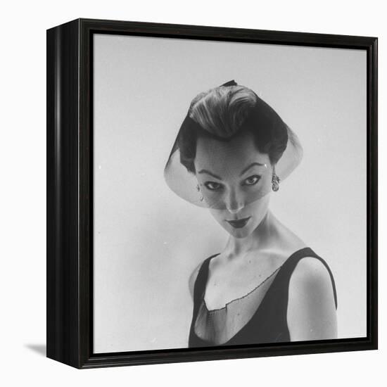 Model Ivy Nicholson Showing Off a Design by Hubert de Givenchy-Nat Farbman-Framed Premier Image Canvas