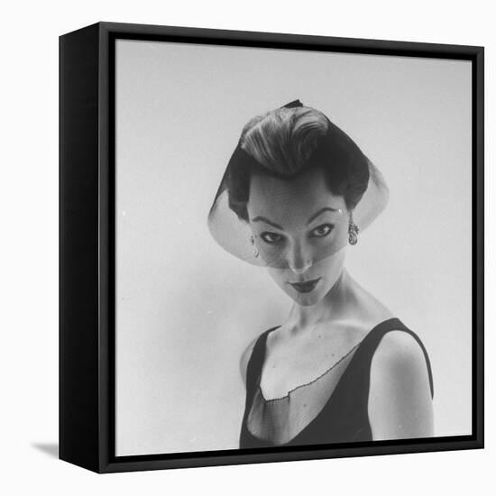 Model Ivy Nicholson Showing Off a Design by Hubert de Givenchy-Nat Farbman-Framed Premier Image Canvas