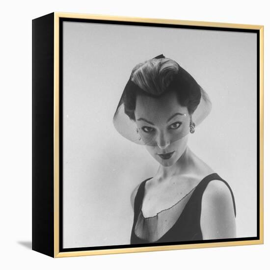 Model Ivy Nicholson Showing Off a Design by Hubert de Givenchy-Nat Farbman-Framed Premier Image Canvas