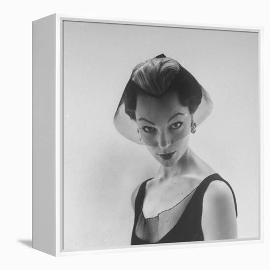 Model Ivy Nicholson Showing Off a Design by Hubert de Givenchy-Nat Farbman-Framed Premier Image Canvas
