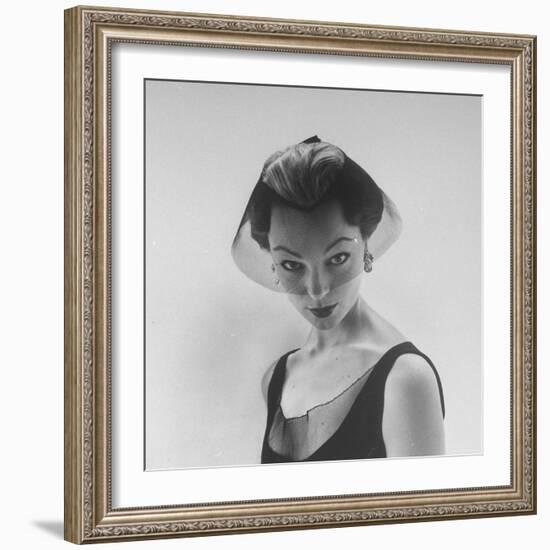 Model Ivy Nicholson Showing Off a Design by Hubert de Givenchy-Nat Farbman-Framed Photographic Print