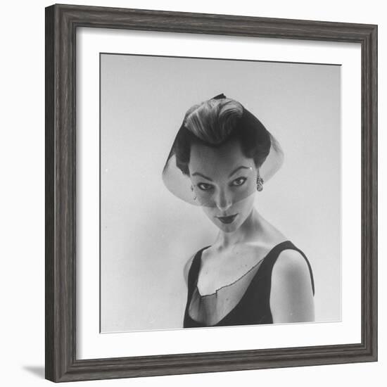 Model Ivy Nicholson Showing Off a Design by Hubert de Givenchy-Nat Farbman-Framed Photographic Print