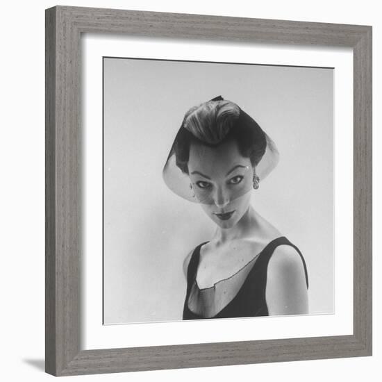 Model Ivy Nicholson Showing Off a Design by Hubert de Givenchy-Nat Farbman-Framed Photographic Print