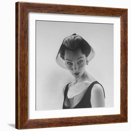 Model Ivy Nicholson Showing Off a Design by Hubert de Givenchy-Nat Farbman-Framed Photographic Print