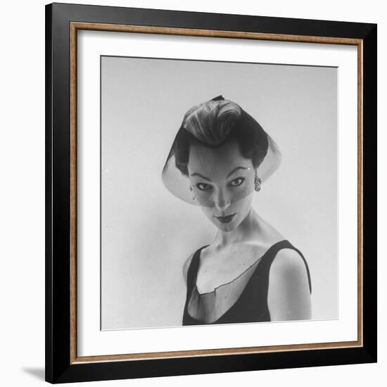 Model Ivy Nicholson Showing Off a Design by Hubert de Givenchy-Nat Farbman-Framed Photographic Print