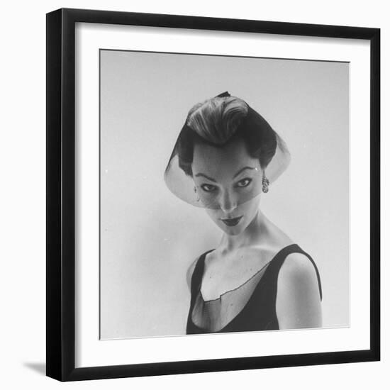 Model Ivy Nicholson Showing Off a Design by Hubert de Givenchy-Nat Farbman-Framed Photographic Print