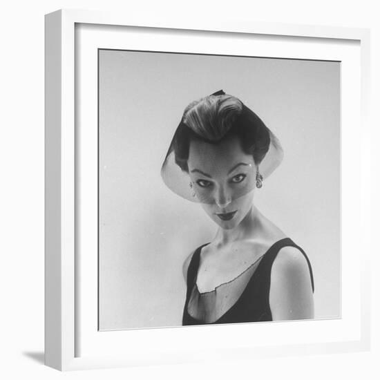 Model Ivy Nicholson Showing Off a Design by Hubert de Givenchy-Nat Farbman-Framed Photographic Print