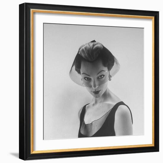 Model Ivy Nicholson Showing Off a Design by Hubert de Givenchy-Nat Farbman-Framed Photographic Print