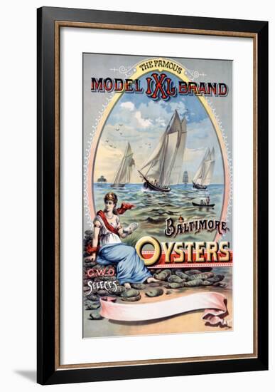 Model IXI Brand, Baltimore Oysters--Framed Giclee Print