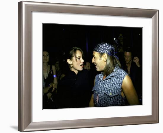 Model Kate Moss and Designer John Galliano at Galliano's Opening of Christian Dior Boutique-Marion Curtis-Framed Premium Photographic Print