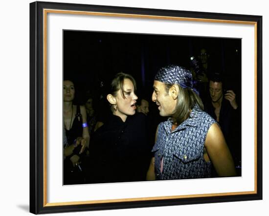 Model Kate Moss and Designer John Galliano at Galliano's Opening of Christian Dior Boutique-Marion Curtis-Framed Premium Photographic Print