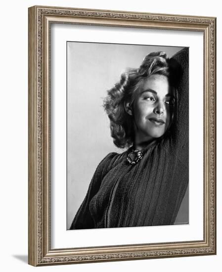 Model Mardee Hoff Wearing New Fall Design Sweater-Gjon Mili-Framed Photographic Print