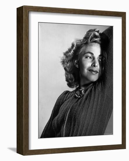 Model Mardee Hoff Wearing New Fall Design Sweater-Gjon Mili-Framed Photographic Print