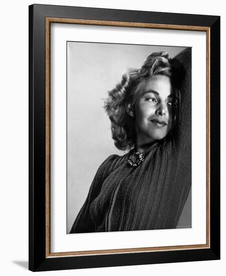 Model Mardee Hoff Wearing New Fall Design Sweater-Gjon Mili-Framed Photographic Print