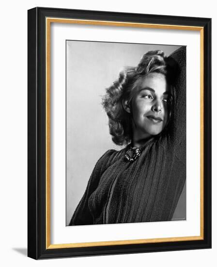 Model Mardee Hoff Wearing New Fall Design Sweater-Gjon Mili-Framed Photographic Print