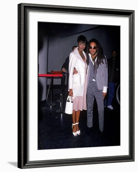 Model Naomi Campbell and Singer Lenny Kravitz-Dave Allocca-Framed Premium Photographic Print