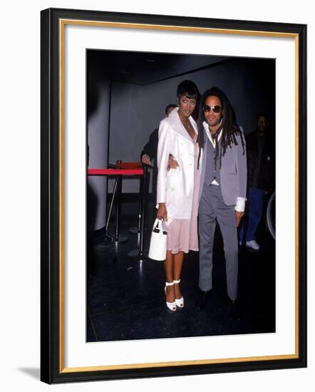Model Naomi Campbell and Singer Lenny Kravitz-Dave Allocca-Framed Premium Photographic Print