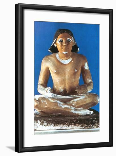 Model of a Seated Scribe, Ancient Egyptian, 5th Dynasty, 2498-2345 Bc-null-Framed Photographic Print